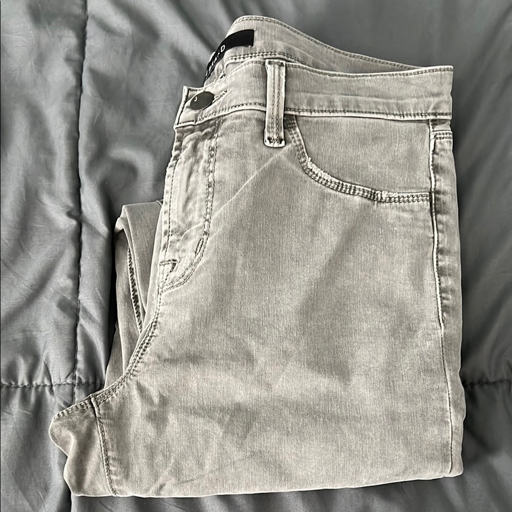 JBrand Distressed Raw Hem Skinny Jeans Gray Size 28